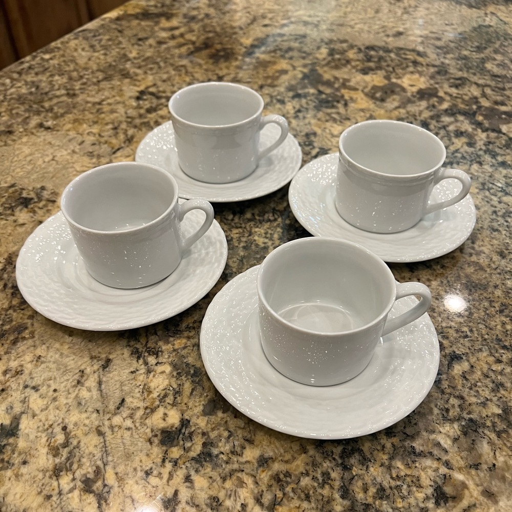 Espresso cups and saucers - set of 4 - Picture 1 of 8